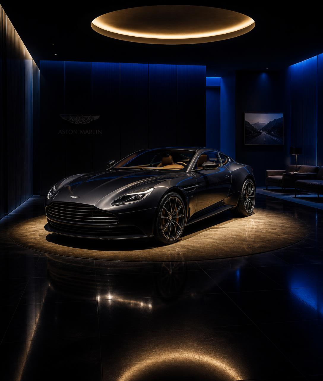 Auto onder spotlight in de showroom van BOS Automotive
